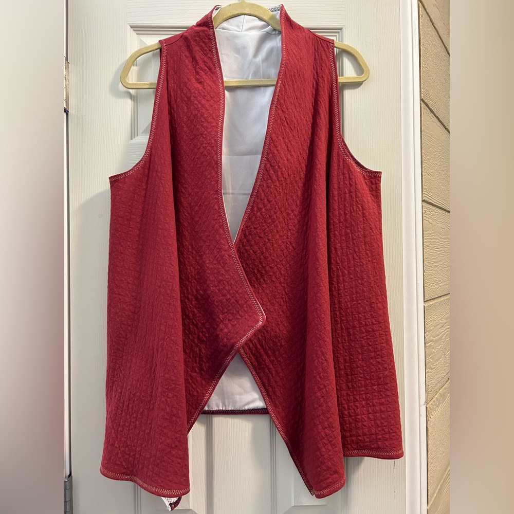 Red Quilt-Look Vest
